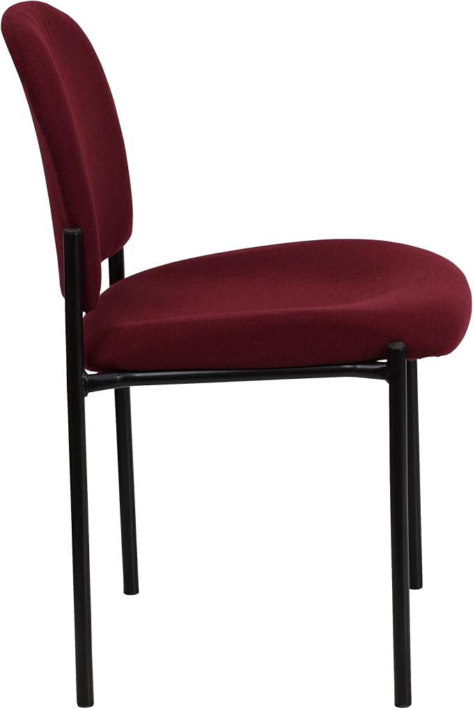 Flash Furniture Tania Comfort Burgundy Fabric Stackable Steel Side Reception Chair