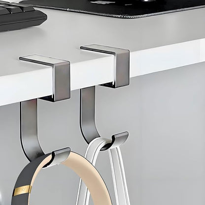 JAKO Headphone Stand, Headset Stand for Desk Aluminum Alloy Headphone Holder Hanger with Fit for Computer Accessories, Study Desk Hook for Xbox/PS4 Gaming Headset, Office, Computer Desk (2 Pcs Grey)