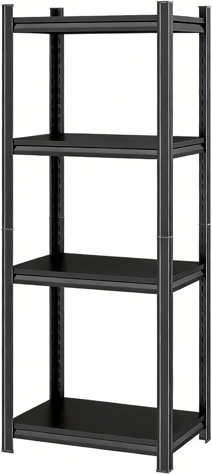 Printer Stand, 19.7"W×13.8"D×54.3"H Metal Shelving 4 Tier Adjustable Storage Shelves, Printer Table Office Organizer Book Shelf Corn Shelf Industrial Shelving for Office Organization, Black Nightstand