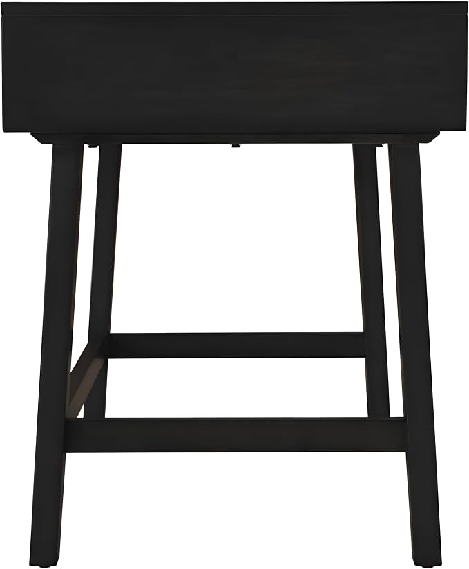 First of a Kind Mid Century Modern Home Office Desk with Drawers - Multi-Functional Writing Desk for Extra Space - Boho Office Desk, Black