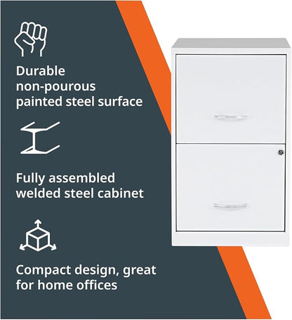 NuSparc 2 Drawer Locking Filing Cabinet | Pre-Assembled Steel Construction | Space-Saving Design is Perfect for Home and Small Office | Letter-Size | Assembled in North America