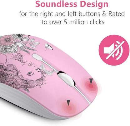 JUHOO Wireless Mouse with Nano Receiver for PC, Laptop, Notebook, Computer, MacBook, Less Noise, Portable Mobile Optical Mice