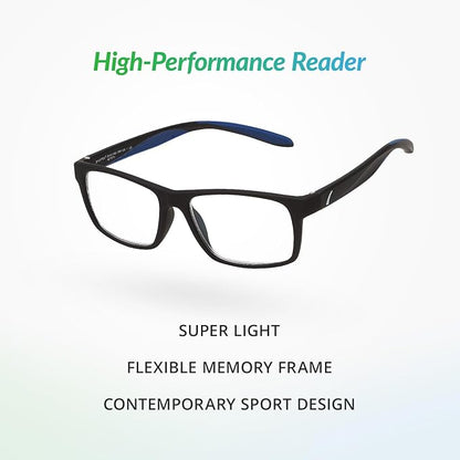 SPORTEX SAV Men's AR4163 Reading Glasses - Flexible, Durable, Lightweight, High-Performance Readers For Men