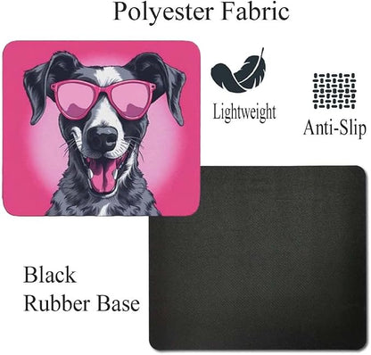 Pink Mousepad Glamour Dog Great Dane Mouse Pad for Home Office Gaming Working Desk Computer Desktop Accessories Non-Slip Rubber Mousepad for Dog Lovers