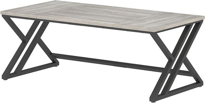 LVB 70.8" Long Office Desk, Modern Large Wood Metal Computer Desk, Industrial Double Workstation Desks for Two People, Rustic PC Executive Work Study Writing Computer Table for Home, Light Grey Oak