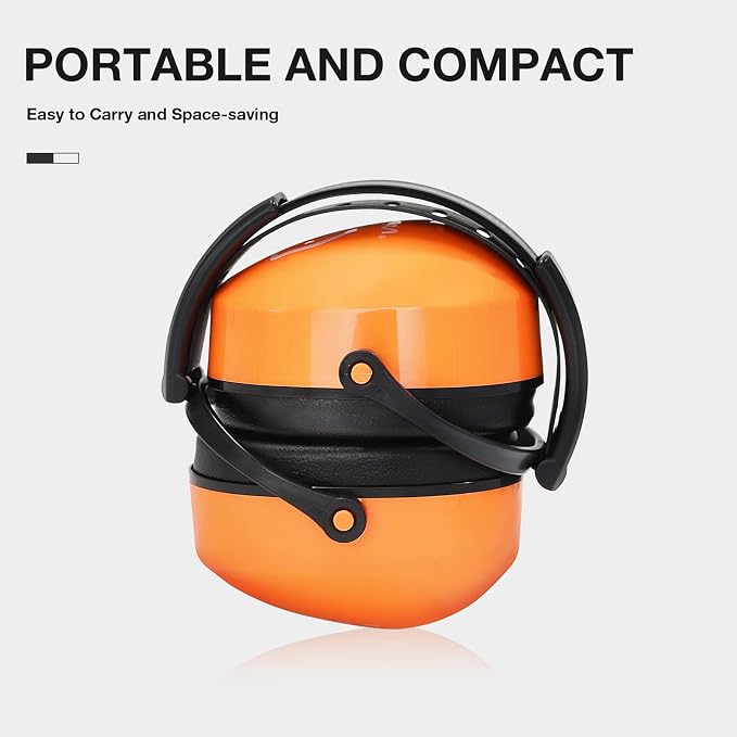 LYSIAN 31dB Hearing Protection Earmuffs, Foldable Adjustable Safety Ear Muffs for Shooting, Construction, Lawn Mowing, Adults