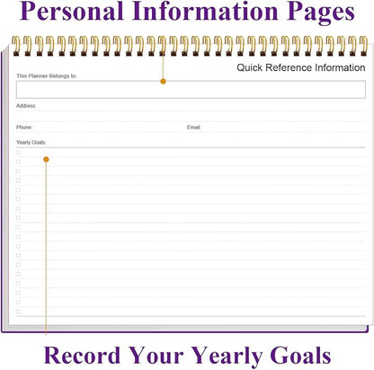 Weekly Productivity Planner - 8.5" x 11" Dashboard Desk Notepad Has 6 Focus Areas to List Tasks for Goals, Projects, Clients, Academic or Meal-Organize Your Daily Work Efficiently, 54 Weeks, Purple