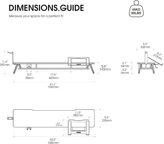 Fenge Dual Monitor Stand, Monitor Riser for 2 Monitors with Adjustable Laptop Riser , 42.5 Inch Desk Shelf for Top of Desk with Phone Holder& Headphone Stand