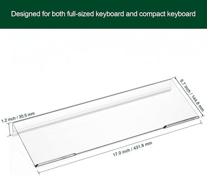 Computer Keyboard Stand Holder - Ergonomic Acrylic Keyboard Stand for Desktop Comfortable Keyboard Tray Riser with Silicone Anti-Slip Strip for Home School Office Desk Accessory, Clear