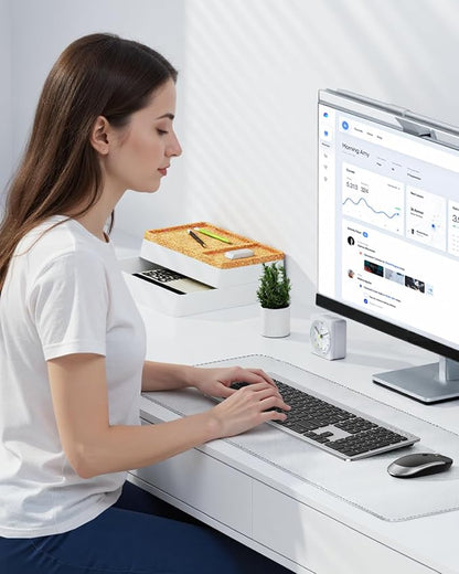Wireless Keyboard and Mouse Combo - seenda Full Size Slim Thin Wireless Keyboard Mouse with On/Off Switch on Both Keyboard and Mouse - (Black and Silver)