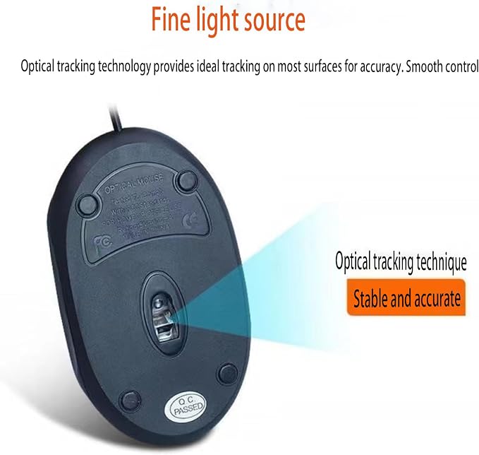 Guiheng 2 Pack Wired Mini Optical Mouse Computer Mouse Ergonomic Mouse with USB Mouse for Laptop PC Desktop mice Compatible with Windows Linux Mac fit for Office Business Home,Kids（Black）