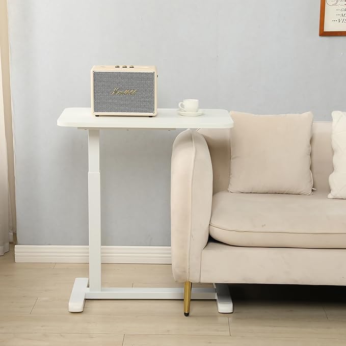 Height-Adjustable Mobile Standing Desk 30" Rolling Laptop Table with Gas Spring Riser & Wheels Ideal for Offices Home Medical or School Use Circular Table Leg Design for Smooth Rolling