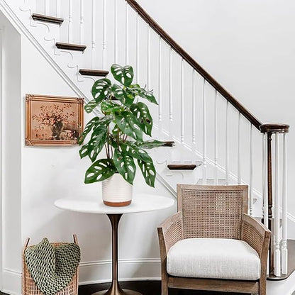 Fake Plants 21.7'' Faux Monstera Plant Tall Artificial Plants Indoor with Pots Faux Plants Fake Potted Plants Artificial Decor Fake Monstera Silk Plants for Home Living Room Bedroom Bathroom Office