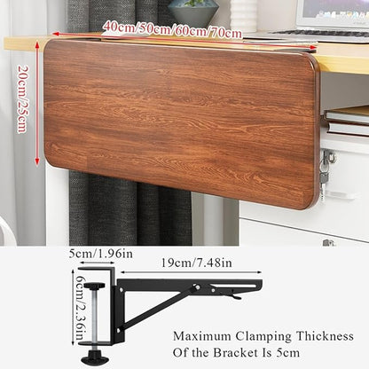 Ergonomics Desk Extender Tray Wooden Desk Extender, Large Size Foldable Keyboard Drawer Tray Can Be Used As Armrests Shelves Desktop Extensions for Home and Office(70 * 20cm)