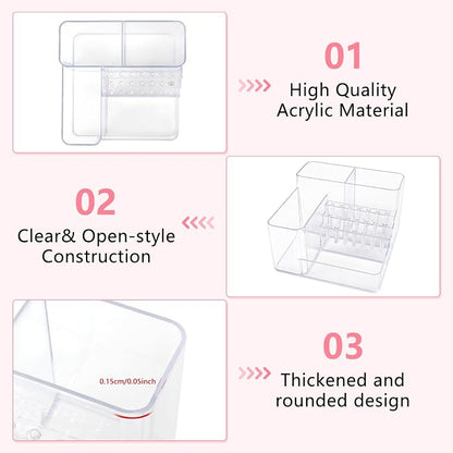 Nail Drill Holder, 21 Holes Nail Drill Machine & Bits Storage Box, Acrylic Nail Drill Bit Holder Professional Nail Tools Organizer, Nail Desk Organizer for Nail Tech