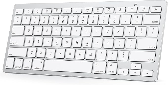 OMOTON Bluetooth Keyboard Compatible with Mac ONLY, Compact Wireless Keyboard Compatible with MacBook Pro/Air, iMac, Mac mini/Pro, Silver