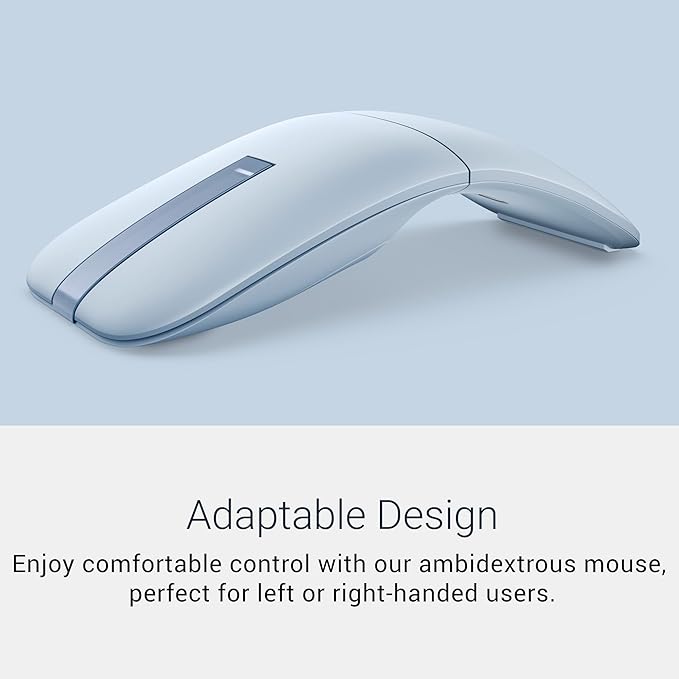 Dell MS700 Bluetooth Travel Mouse - Bluetooth 5.0/Dell Pair/Microsoft Swift Pair Connectivity, Adjust DPI up to 4000, Optical LED Sensor, Touch Scroll with latest Touch Controller - Misty Blue