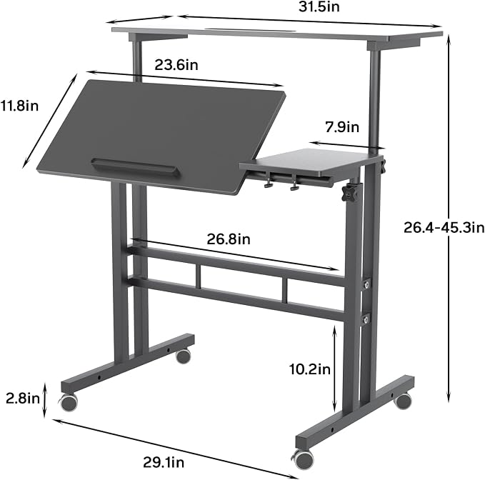 soges US1-101-2BK-CA1 Workstation, Black