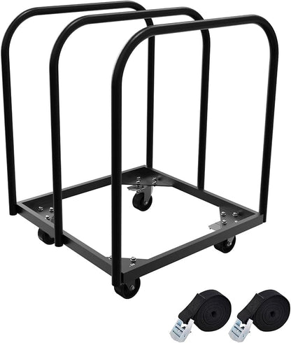 3 Pole Folding Table and Chair Cart-Panel Cart with 4Inch Swivel Caster 8PCS Table Storage Capacity Folding Chair&Table Dolly with 2PCS Straps to Store and Move Lumber,Mattress,Plywood,Box