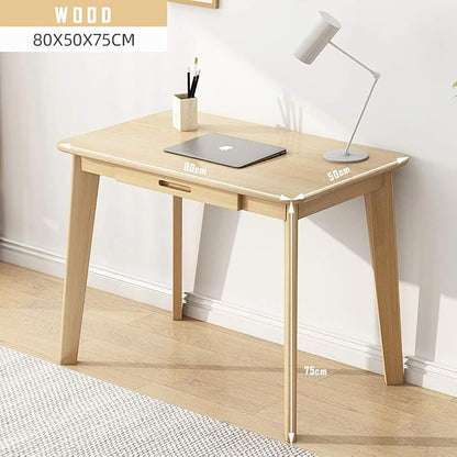 IOTXY Solid Wood Writing Desk - Home Office Workbench Desk with Drawer, Laptop Computer Work Study Table