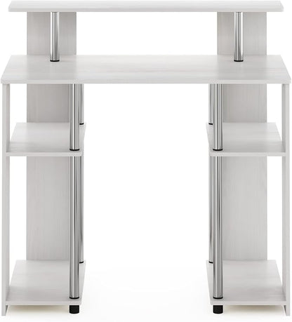 Furinno Jaya Simple Design Computer Writing Desk, White Oak/Stainless Steel
