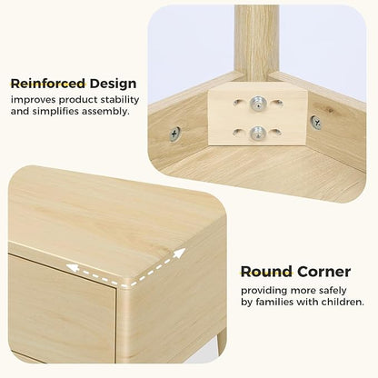FUNKOCO Small Wood Desk with Drawers - 40 Inch Home Office Study Writing Desk for Bedroom, Vanity Desk with 4 Solid Legs, Modern Computer Desk for Small Spaces