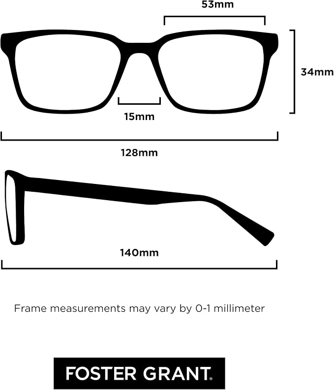 Foster Grant Men's Thomson Square Reading Glasses