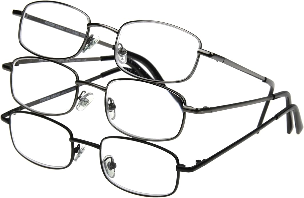 Foster Grant Men's Council 3 PK Rectangular Reading Glasses