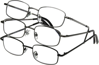 Foster Grant Men's Council 3 PK Rectangular Reading Glasses