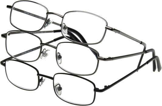 Foster Grant Men's Council 3 PK Rectangular Reading Glasses