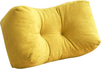 Back Pillow for Chair, Lumbar Support Pillow for Office Chair Lower Back Pain Relief Soft Cushion Car Bed Couch Sitting High Elasticity (Yellow, 35cm*16cm*20cm)