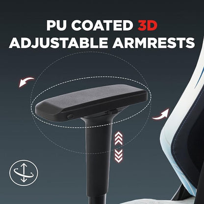 TTRACING Jujutsu Kaisen Gojo Gaming Chair with Spring Cushion | Premium leather & steel frame, ideal for anime setups or home office. Features 155° recline and 440lbs weight capacity.
