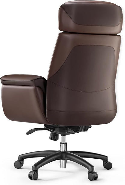 EUREKA ERGONOMIC Royal Ergonomic Office Chair Executive Desk Chair, Microfiber Leather High Back Executive Chair Comfy Ergonomic 360° Swivel with Lumbar for Home Workshop- Brown