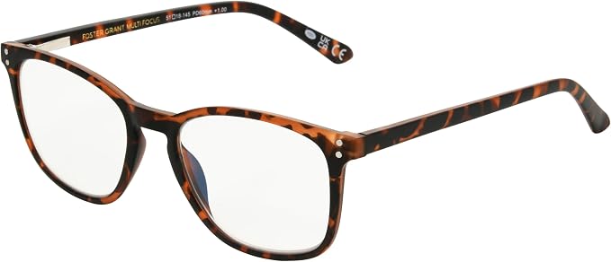 Foster Grant unisex-adult Camden Multifocus Reading Glasses Rectangular Reading Glasses