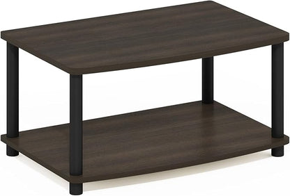 Furinno Turn-N-Tube Printer Stand with Storage, 2-Tier Printer Table, Under Desk Printer Stand, Toolless Assembly, for CPU, Office Supplies, Home Office, Dark Brown