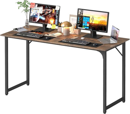 PayLessHere | 55 Inch Computer Desk | Vintage | Office Desk with Metal Frame, Adjustable Feet | Water-Resistant, Scratchproof Surface | Sturdy Writing Table for Home Office or Study | Pack of 1