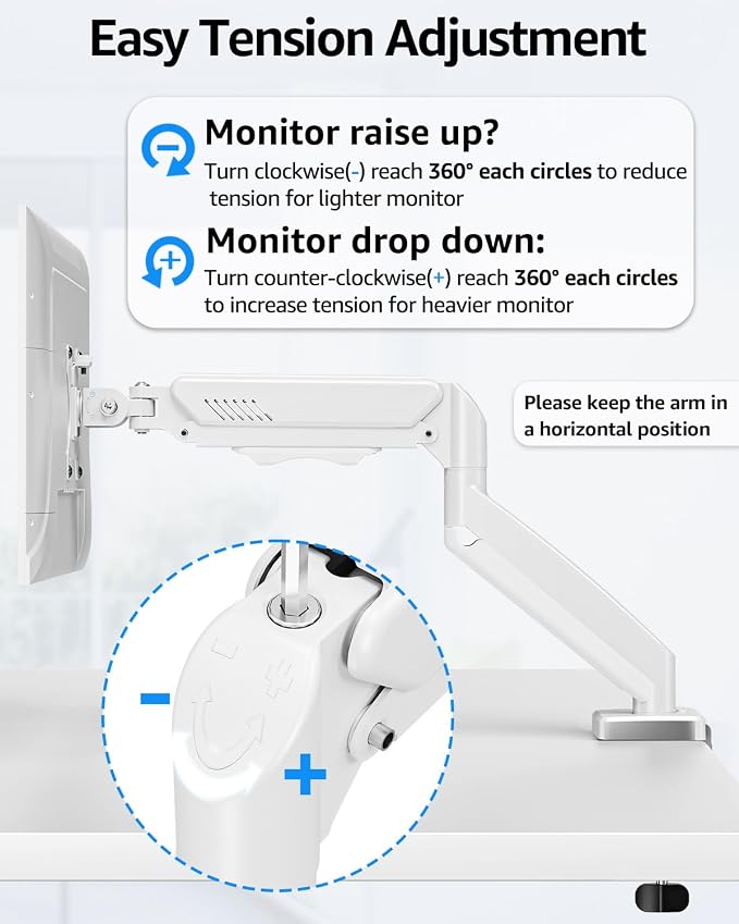 Dual Monitor Stand fits up to 32 inch, 4.4-19.8 lbs Computer Screens, Dual Monitor Desk Mount Height Adjustable, Monitor Arms for 2 Monitors, Home Office VESA Mounts, Freelift White