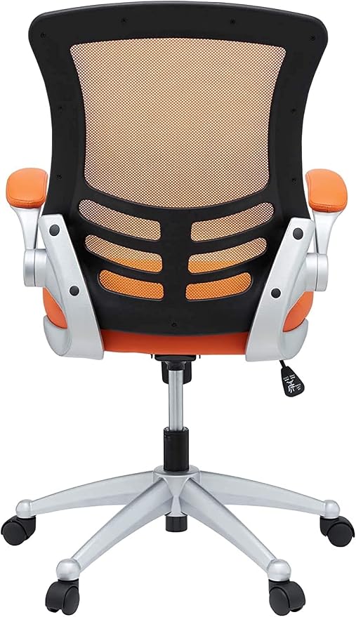 Modway EEI-210-ORA Attainment Mesh Back and Vinyl Seat Modern Office Chair in Orange 26.5"L x 26.5"W x 39.5-43.5"H