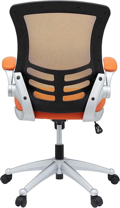 Modway EEI-210-ORA Attainment Mesh Back and Vinyl Seat Modern Office Chair in Orange 26.5"L x 26.5"W x 39.5-43.5"H