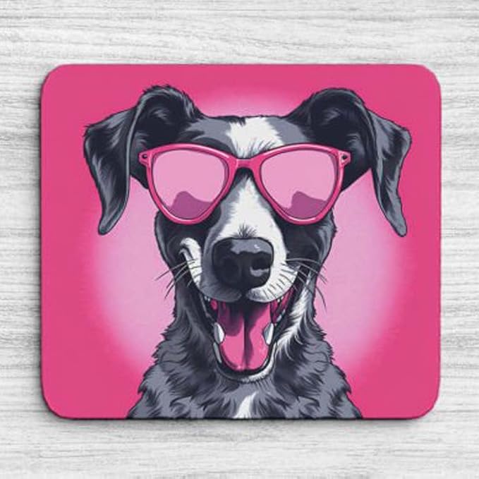 Pink Mousepad Glamour Dog Great Dane Mouse Pad for Home Office Gaming Working Desk Computer Desktop Accessories Non-Slip Rubber Mousepad for Dog Lovers