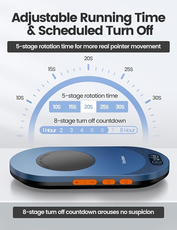 Vaydeer Air 3 Ultra Mouse Mover with APP, Ultra Slim Mouse Jiggler with Timer Function, Undetectable & Noiseless, Simulates Realistic Mouse Movement, Driver-Free, Keeps PC Active (Sky Blue)