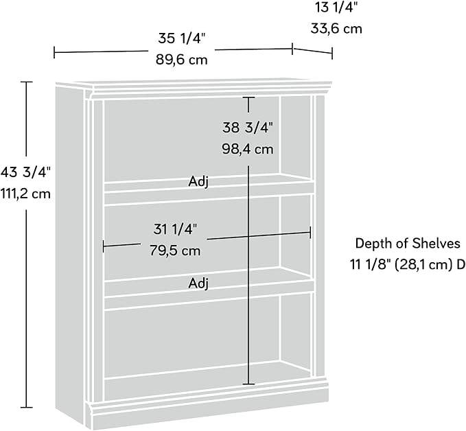 Sauder Miscellaneous Storage 3-Shelf Bookcase/ Book shelf, Salt Oak finish