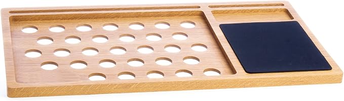 Personalized Solid Oak Wood Lap Desk Tray | Includes Mouse Pad & Slots for iMac & iPhone | Portable Laptop Stand, Phone & Tablet Holder | Multi-Tasking Mobile Workstation Idea for Him
