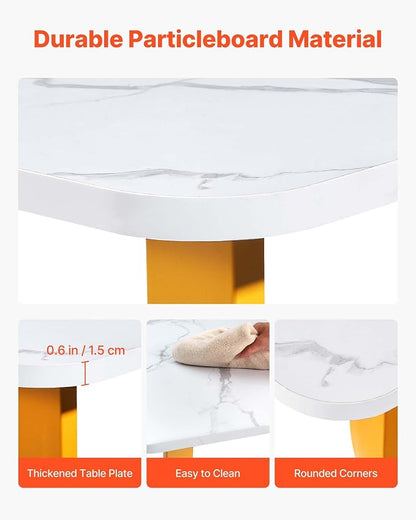VEVOR Executive Desk, 63" W x 31.5" D Large Office Desk, Modern Computer Table Conference Meeting Room Table, Business Furniture Enlarged Desktop for Home Office, White and Gold