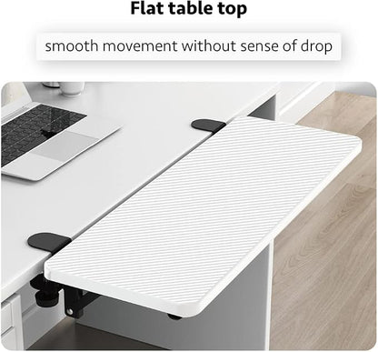 Ergonomics Desk Extender Tray, Suitable for Office. Foldable, Punch-Free Clamp on.Computer Keyborad Tray, Desk Extension Board (29.53"*9.45"(75cm*24cm), White Carbon Fiber)…