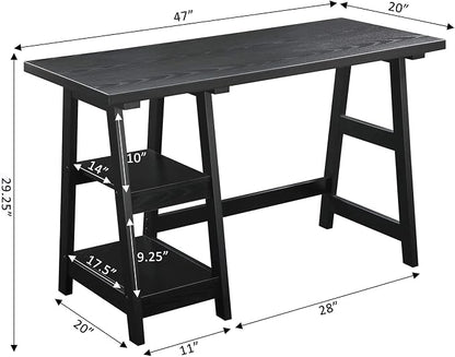 Convenience Concepts Trestle Desk, Black