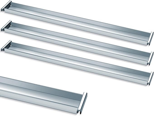 4 Pack Front-to-Back File Drawer Rails for Hanging File Cabinet Drawer Inside Bar Rails Cabinet Parts (Silver)