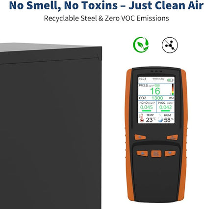 GarveeHome File Cabinet 3-Drawer Mobile File Cabinet with Lock Keys | Under Desk Storage Fits Legal Letter A4 Easy Assembly Office