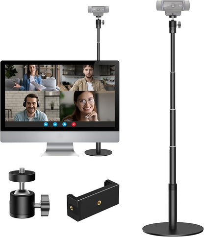 InnoGear Webcam Stand, 31" Telescopic Webcam Mount Vlogging Stick with Phone Holder Web Cam Stand for Logitech Webcam C922 C930e C920S C920 C615 C960 C920x BRIO 4K NexiGo N60, Phones, Cameras