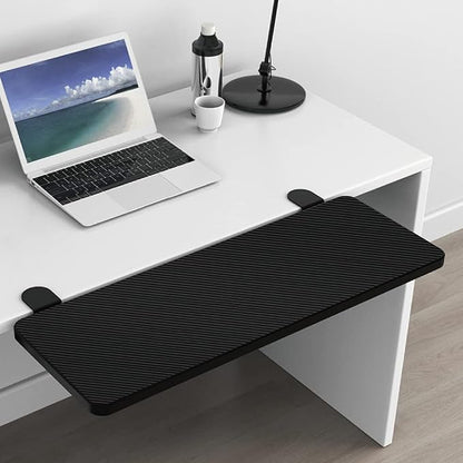 Ergonomics Desk Extender Tray, Suitable for Office. Foldable, Punch-Free Clamp on.Computer Keyborad Tray, Desk Extension Board (21.65"*9.45"(55cm*24cm), Carbon)